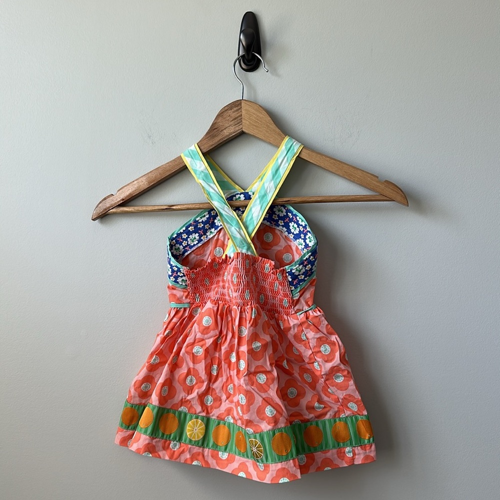 Matilda Jane Orange Flower Crisscross back peplum top 6 - Picture 8 of 8